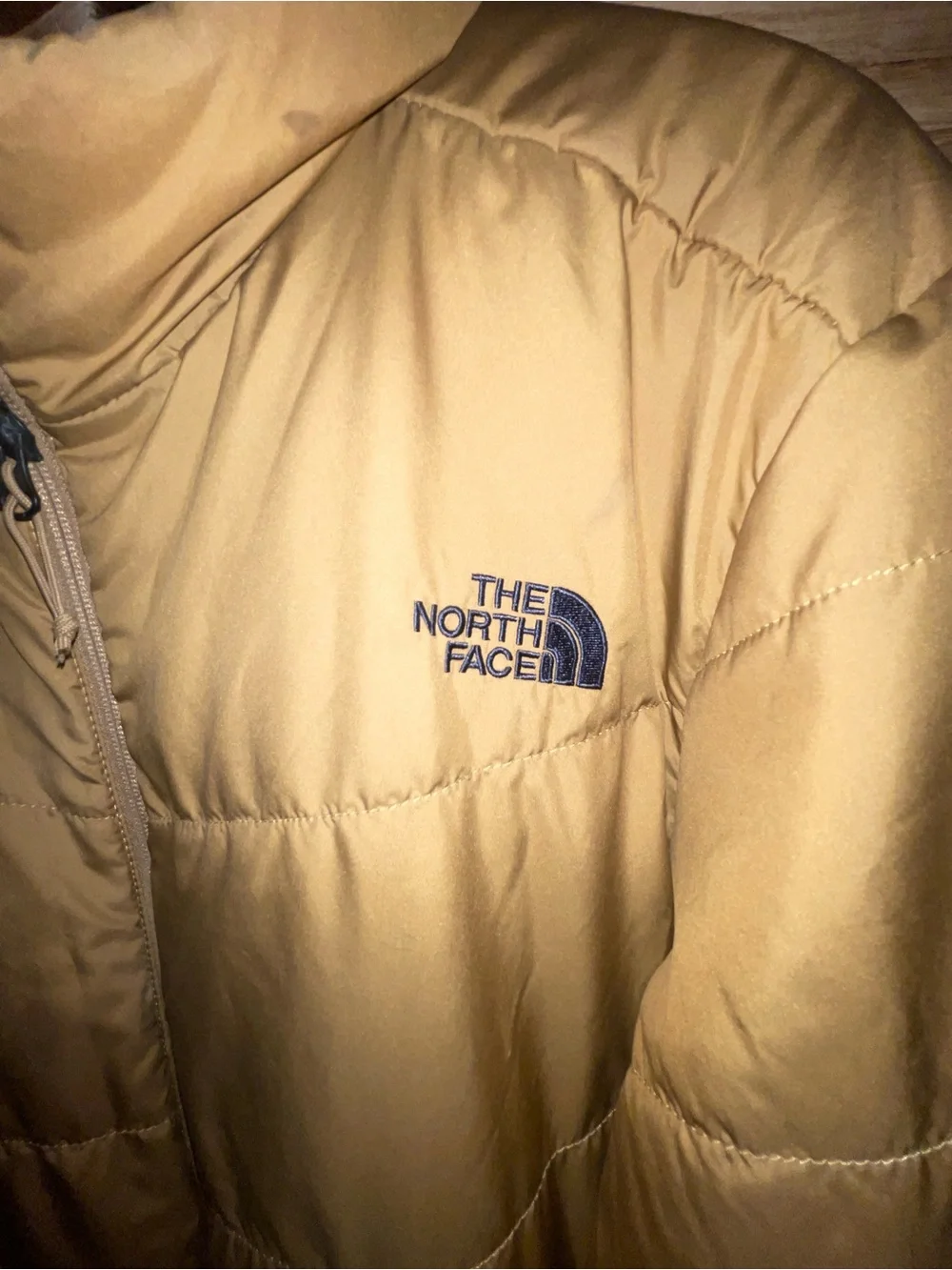 The North Face XL Camel Tan Insulated Puffer Jacket Full Zip w/ zip pockets